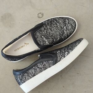 Red Dragonfly Women's‎ Black Glitter Sparkly Slip On Shoes Size 7.5